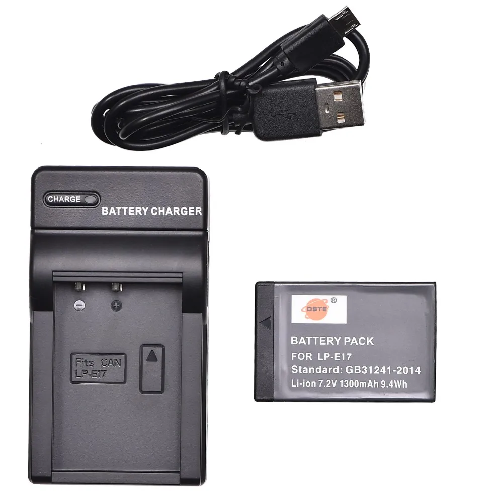 DSTE LP-E17 батарея с USB зарядное устройство для Canon EOS 250D, Rebel SL3, Kiss X10, 77D, 200D, 9000D, M5, T6S, Kiss X8i, M6 Mark II камеры