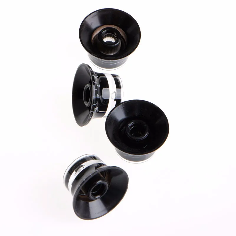 

4Pcs New Guitar Control Knobs Silver Top Hat Bell
