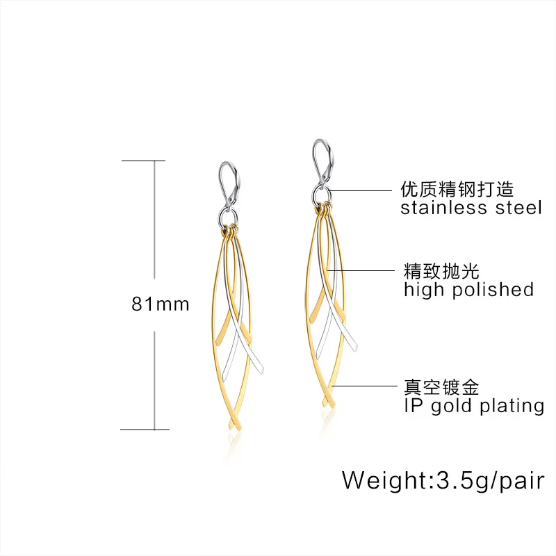 

2020 New Fashion Hot Selling New Style Women Vintage Hollow-out Four Leaves Stainless Steel Dangle Earring