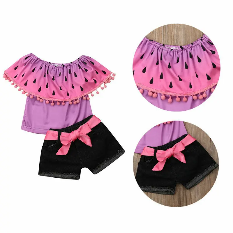 Топы и шорты комплекты одежды для детей Одежда девочек детская одежда малышей