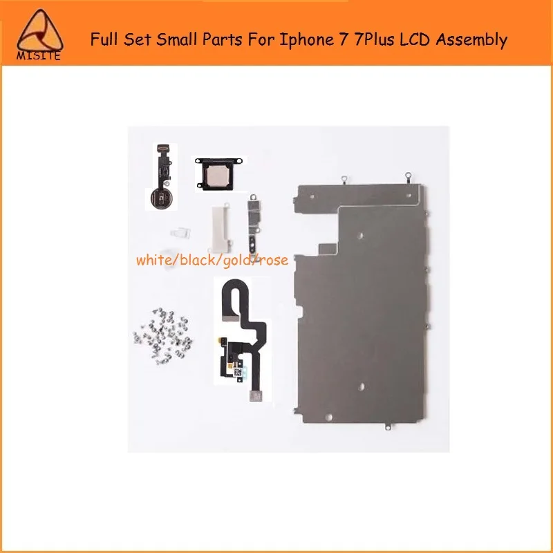2Pcs for i Phone 7 Plus 7G Full Set LCD Screen Small Spare Parts+Front Camera+Earspeaker+LCD Metal Plate Shield+Home Button Flex | Мобильные
