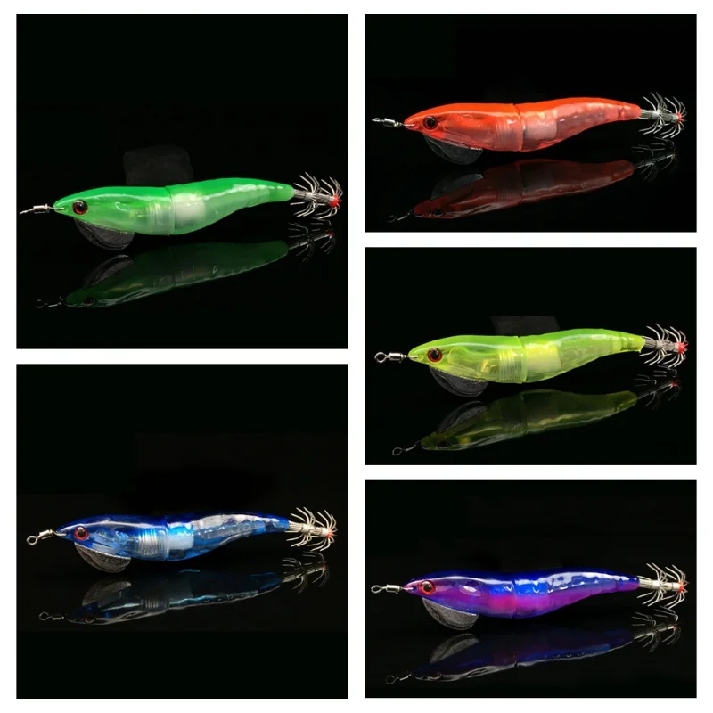 * Balight 5 шт. электронная пластиковая креветка приманка светящийся лососевый джиг