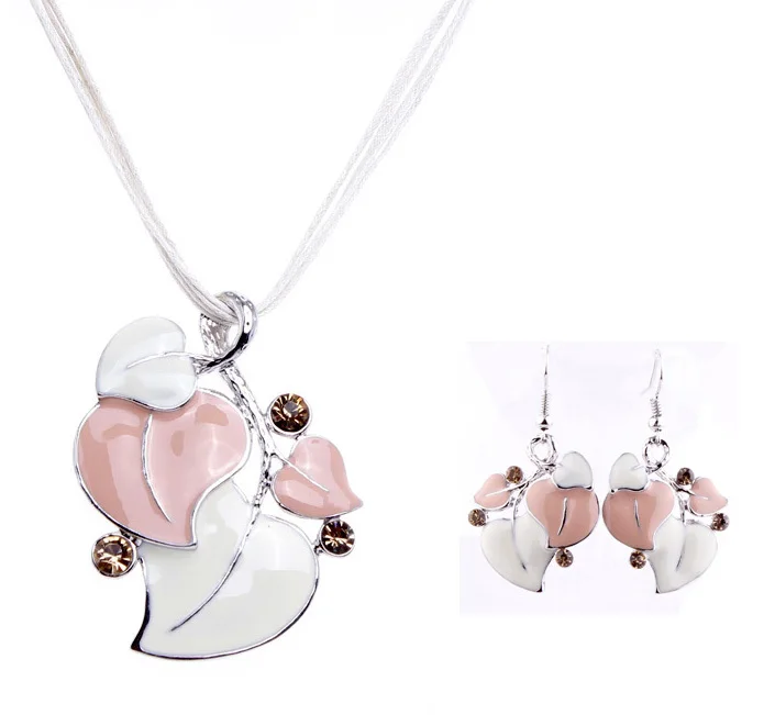 Высокое качество ожерелья покрытые эмалью из сплава и серьги набор женских