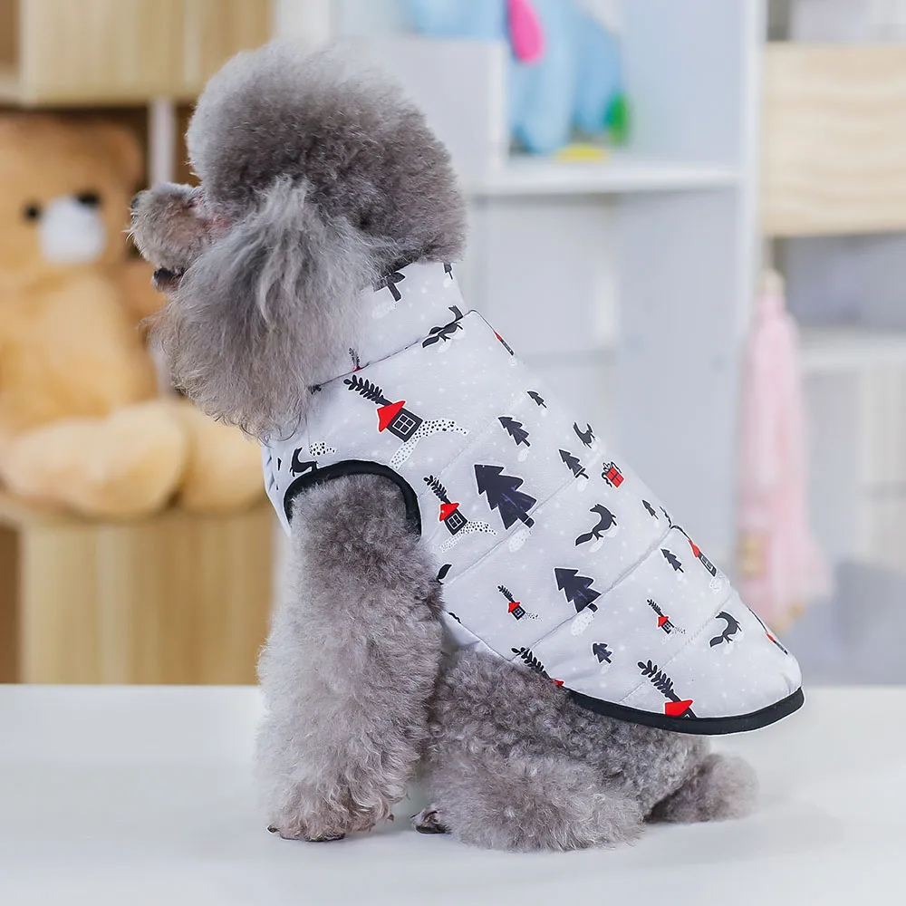 Зимнее пальто для домашних животных хлопковый жилет Снежная земля одежда собак