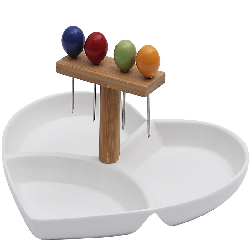 Керамическая тарелка для фруктов креативный поднос в форме сердца домашние