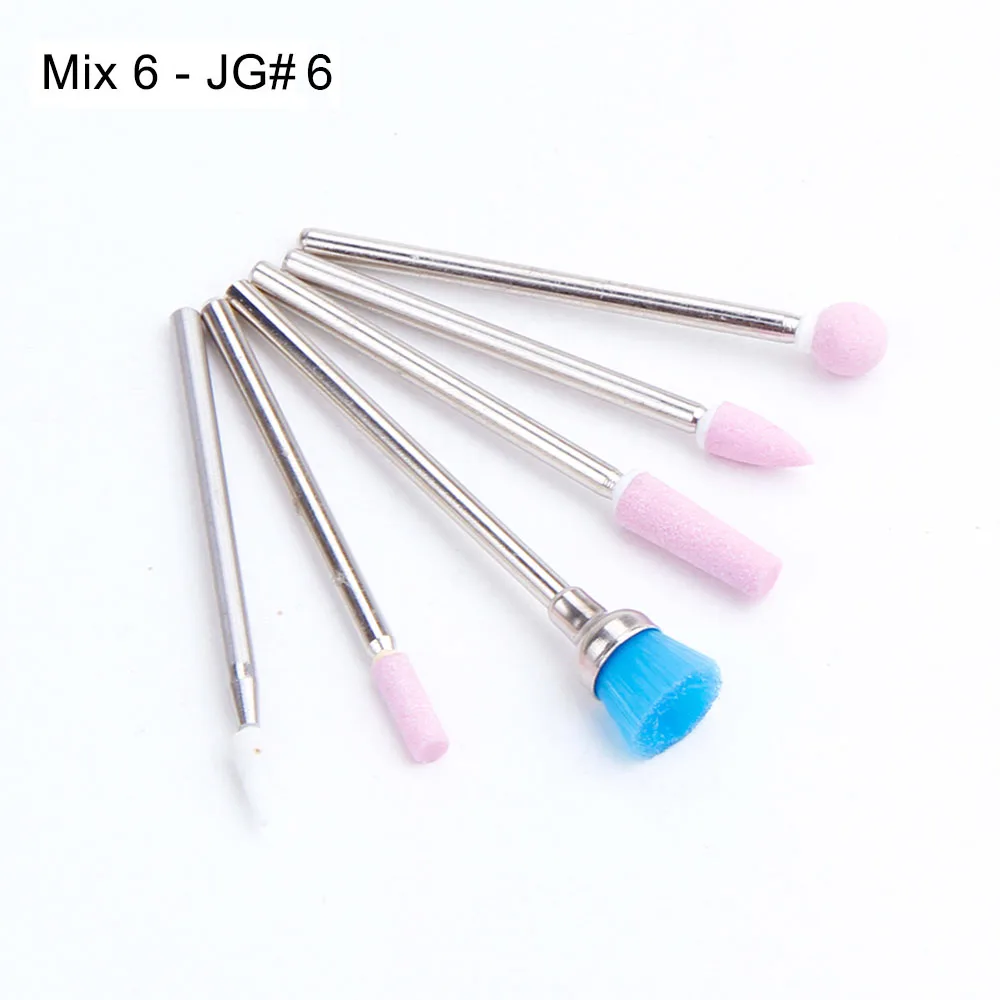 6 шт. керамические сверла для ногтей маникюрный фрезерный станок корунд фрезы