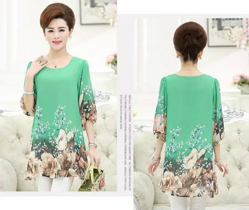 Новое высокое качество Blusa Femininas модные женские топы шифоновые рубашки для мамы и