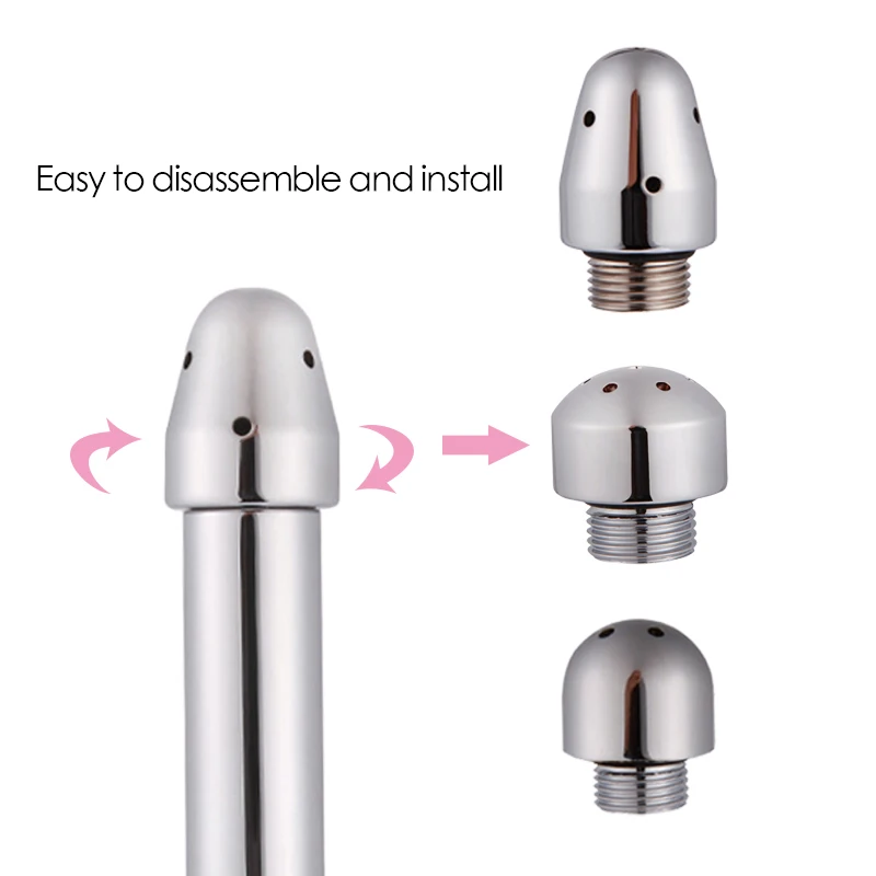 Stainless Steel Enema Cleaning Bidet Faucets Brushed Anal&ampVaginal Shower with 3 Heads Metal Anal Cleaner Butt Plugs Tap Sex Toys |
