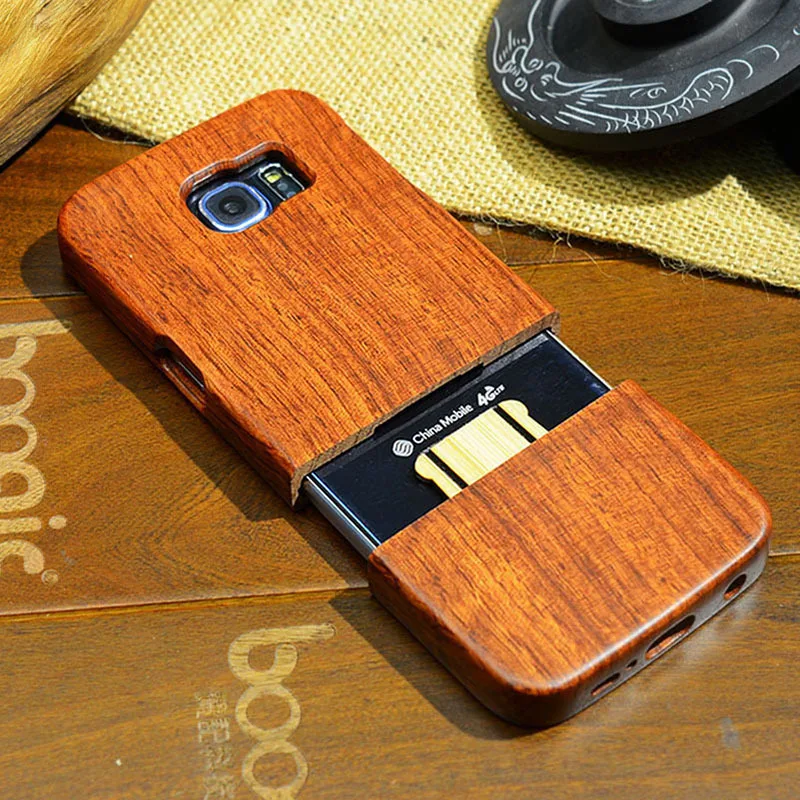 YueTuo Роскошные Натуральная палисандр чехол для samsung galaxy s6 g920 edge g925 плюс деревянный