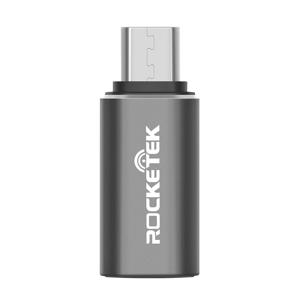 Серый Rocketek Micro-type-c USB C адаптер зарядное устройство аксессуары для синхронизации данных Зарядка для samsung Xiaomi LG huawei Android мобильных телефонов - Цвет: Серый