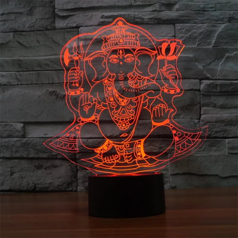 Ganesh светодиодный сенсорный RGB настольная лампа для рождественской атмосферы 3D