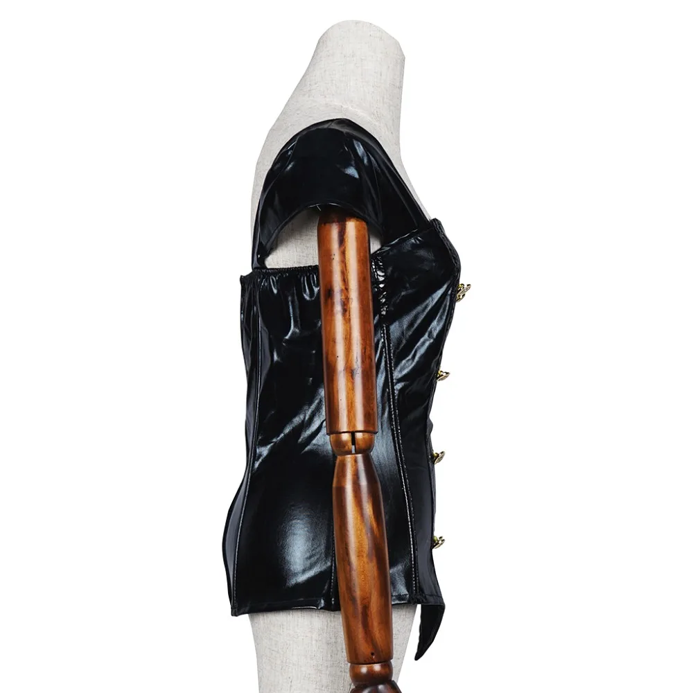 Винтажные черные кожаные корсеты для женщин пикантный средневековый корсет