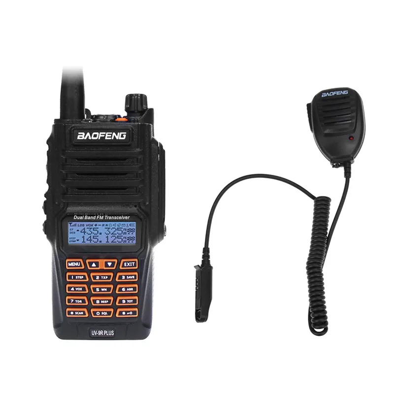 add speaker mic Новейший Baofeng UV-9R Plus Walkie Talkie Водонепроницаемый 8 Вт UHF VHF Двухдиапазонный 136-174/400-520 МГц Ham CB радио FM трансивер сканер - Цвет: add speaker mic