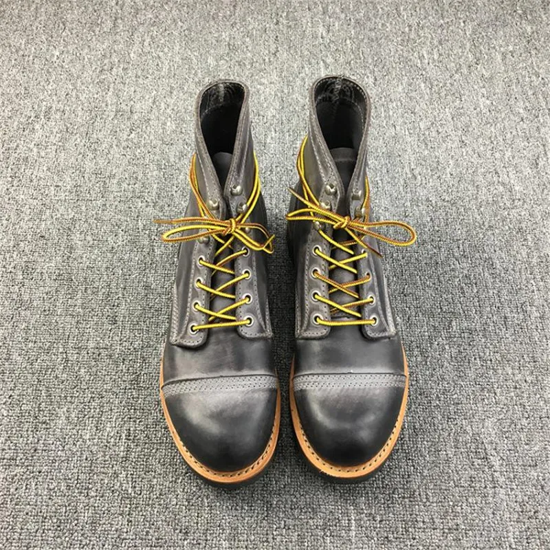 Новейшие высококачественные Модные Винтажные мотоциклетные ботинки мужская