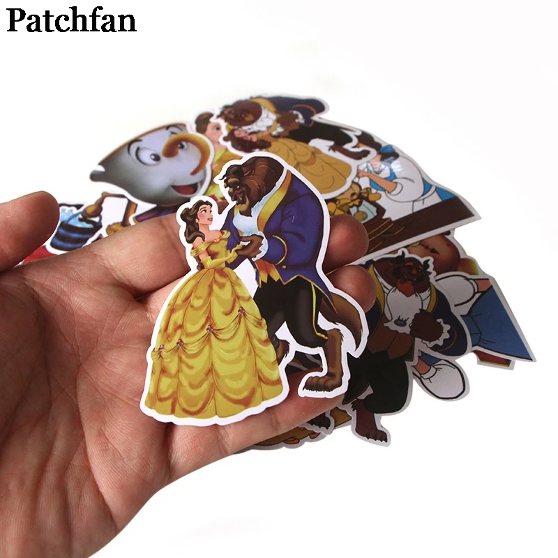 Patchfan 18 шт. красота и чудовище мультфильм наклейки для скрапбукинга DIY ноутбук скейтборд мотоцикл Дома Декоративные значки A2016