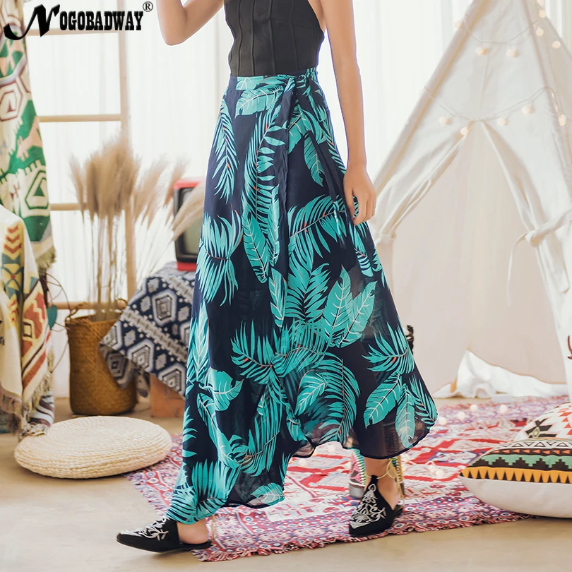 Шифоновая длинная юбка с принтом Женская макси богемная в богемном стиле