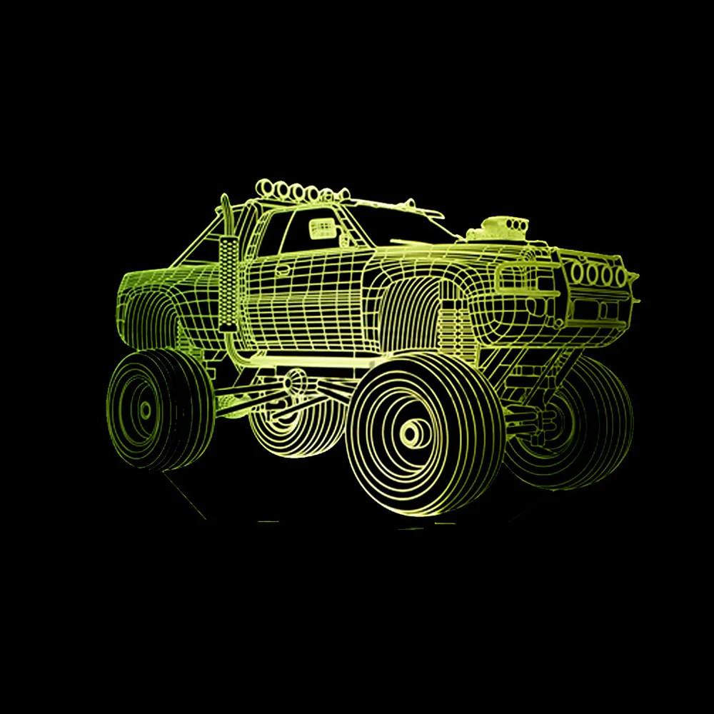Новый внедорожник 3d ночник 7 красочный сенсорный пульт дистанционного