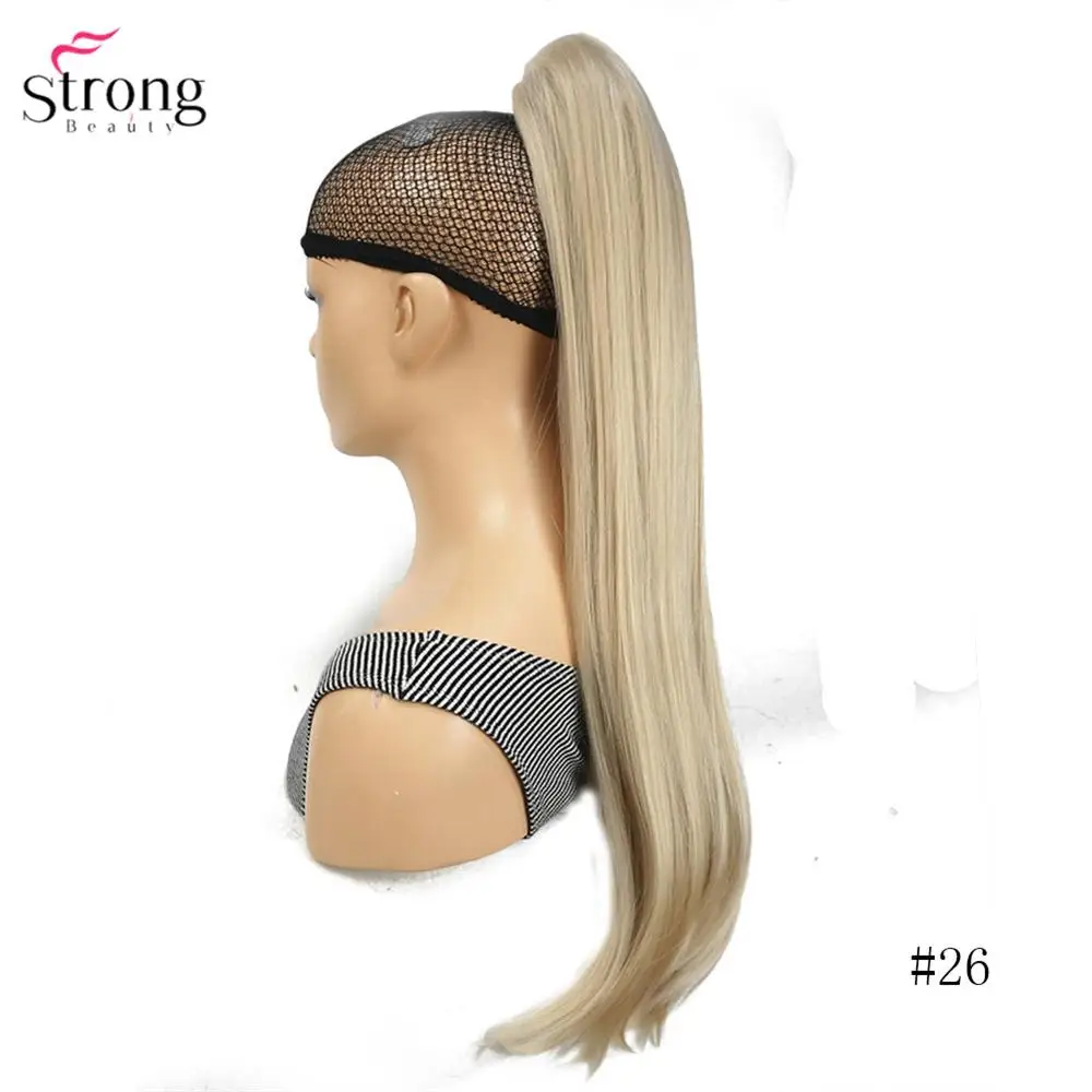 26 StrongBeauty коготь клип конский хвост длинные прямые шиньоны синтетические волосы для наращивания - Цвет: 26