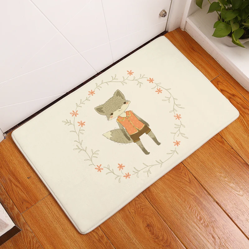 Веселый коврик из фланели вход домашний Противоскользящий милый мультфильм
