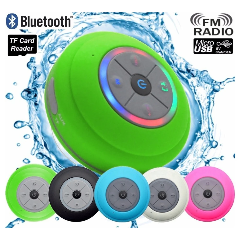 Беспроводной Bluetooth динамик стерео Громкая связь водонепроницаемый автомобиль ванная офис пляж стерео сабвуфер музыка громкий динамик с всасыванием