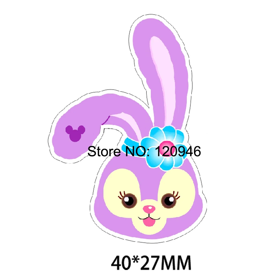 50 шт 40*27 мм Kawaii Мультфильм фиолетовый кролик плоская задняя Смола печатное