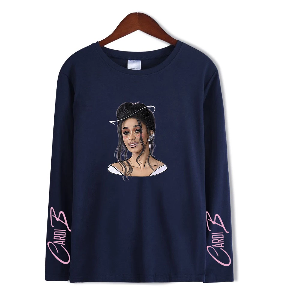 Cardi B стильная мягкая женская футболка с круглым воротником популярный классный
