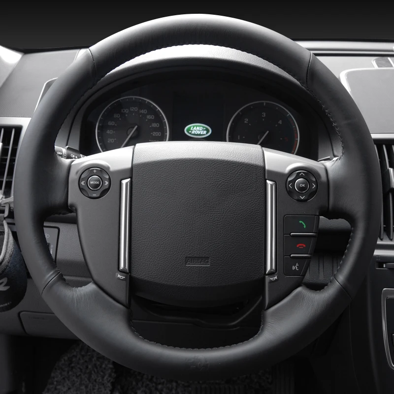 Черный чехол рулевого колеса автомобиля из искусственной кожи GNUPME для Land Rover