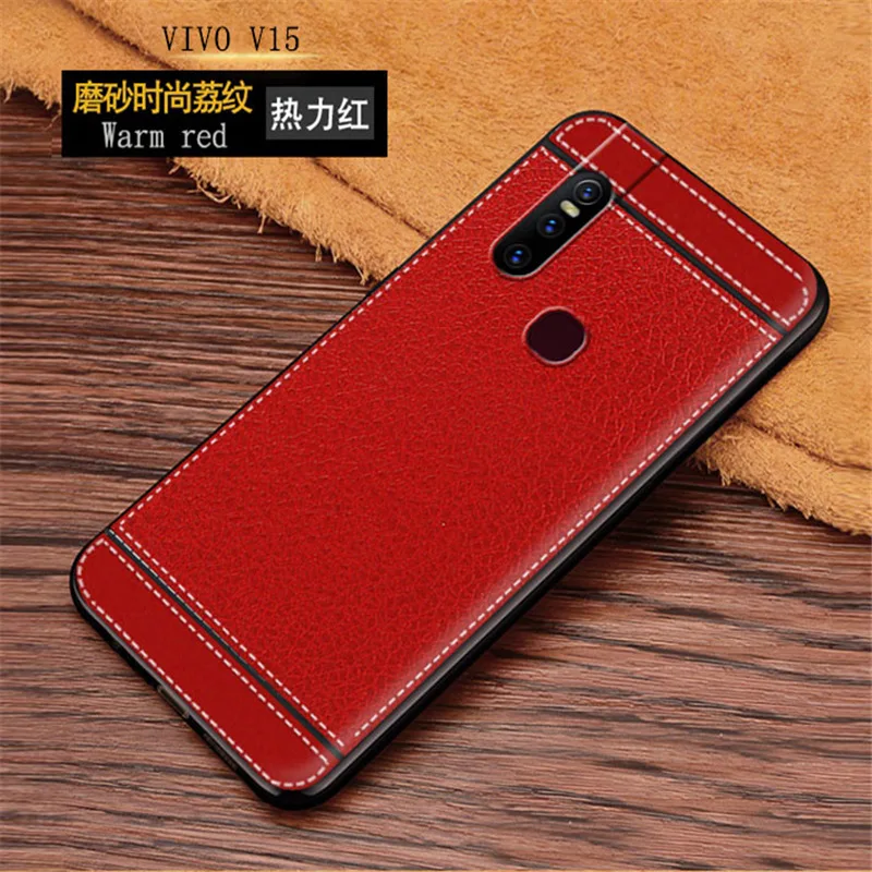 For VIVO V15 Case cover Leather Texture Soft TPU protection pouch phone capa vivo V 15 back bumper coque bag |