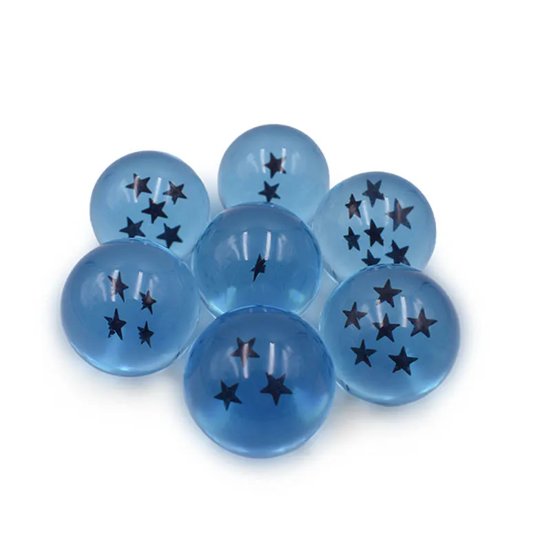 4.3 cm blue no box 4 стиля 7 шт./компл. аниме Жемчуг дракона 7 звезд хрустальные шары 2,7 см/3,5 см/4,3 см/5,7 см Драконий шар ПВХ модель игрушки для детей - Цвет: 4.3 cm blue no box