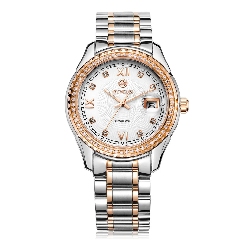 Мужские часы с бриллиантами, роскошные мужские механические часы Longinesing, сапфир, водонепроницаемые, Datejust, Лидирующий бренд, деловые автоматические часы - Цвет: Classic B
