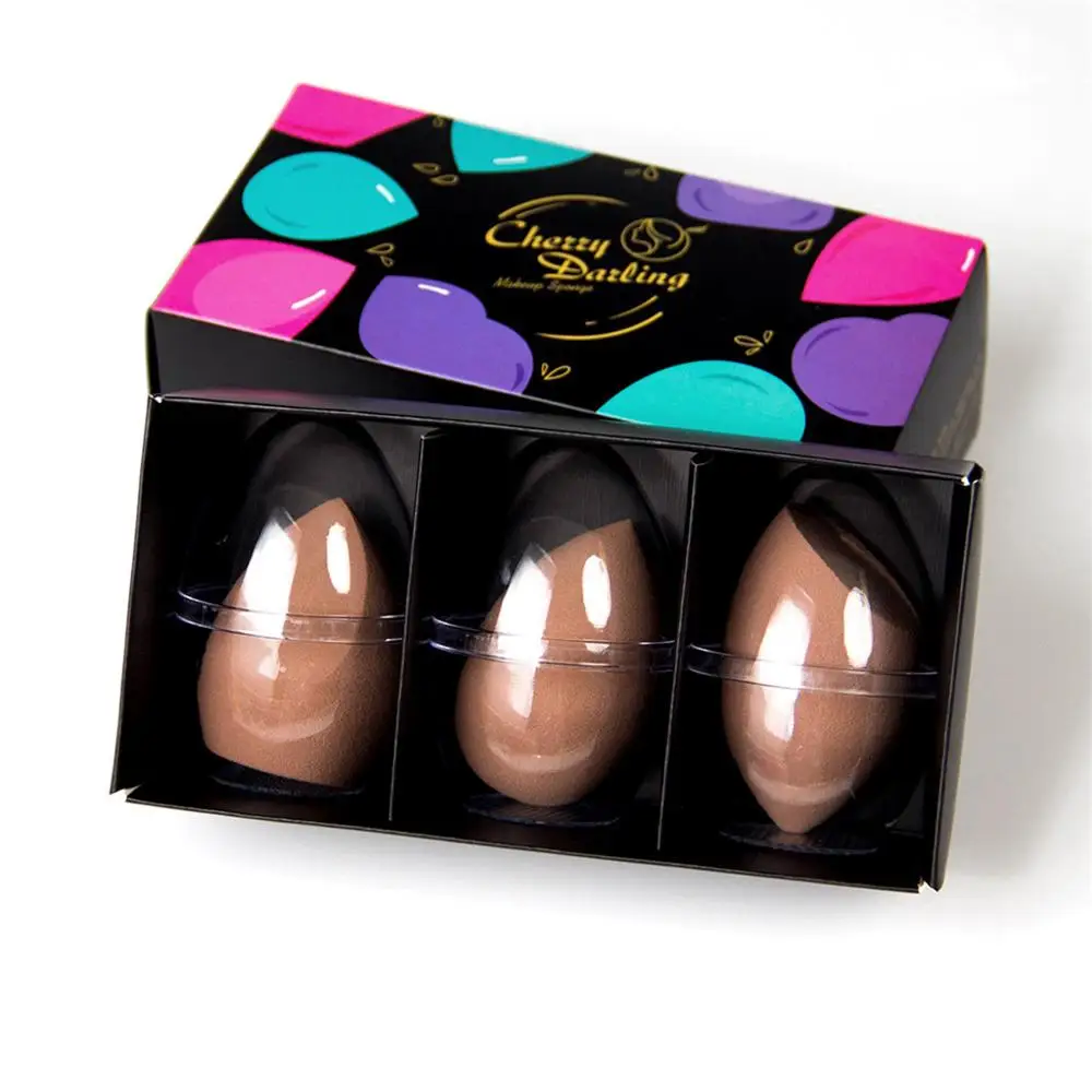 Light Brown Cherry Darling губка для макияжа блендеры 3 упаковки ультра-мягкая губка для макияжа блендеры инструменты - Цвет: Light Brown