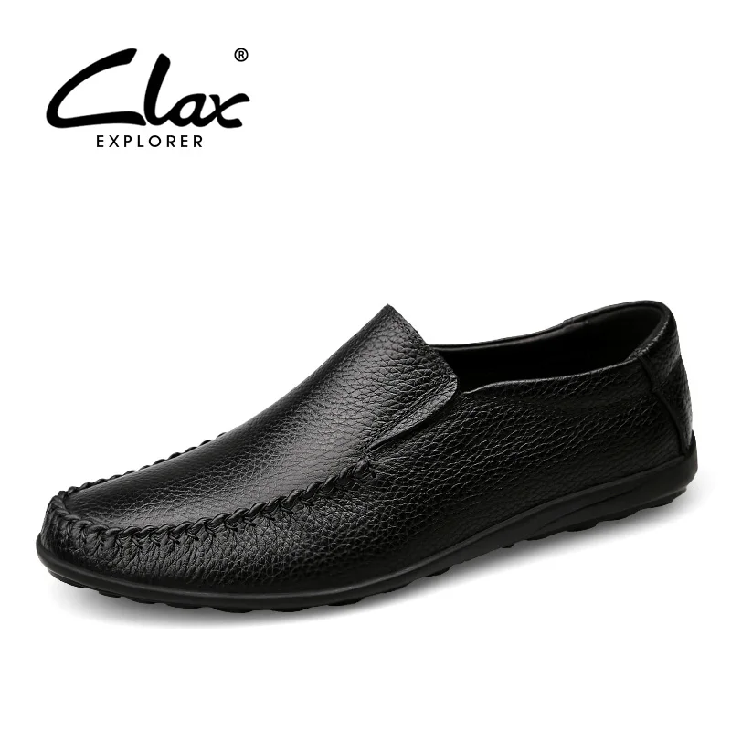 Мужские модельные туфли clux черные Лоферы без шнуровки из натуральной кожи на