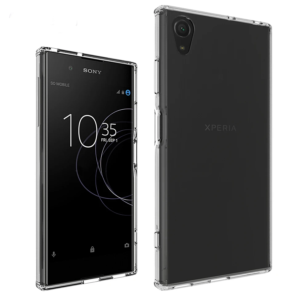 Гибридный жесткий прозрачный чехол для Sony Xperia XA1 Plus противоударный мягкий