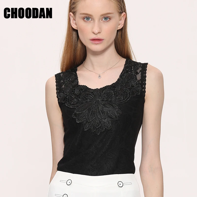 Женская кружевная блузка с 3D рисунком летняя без рукавов из модала в Корейском