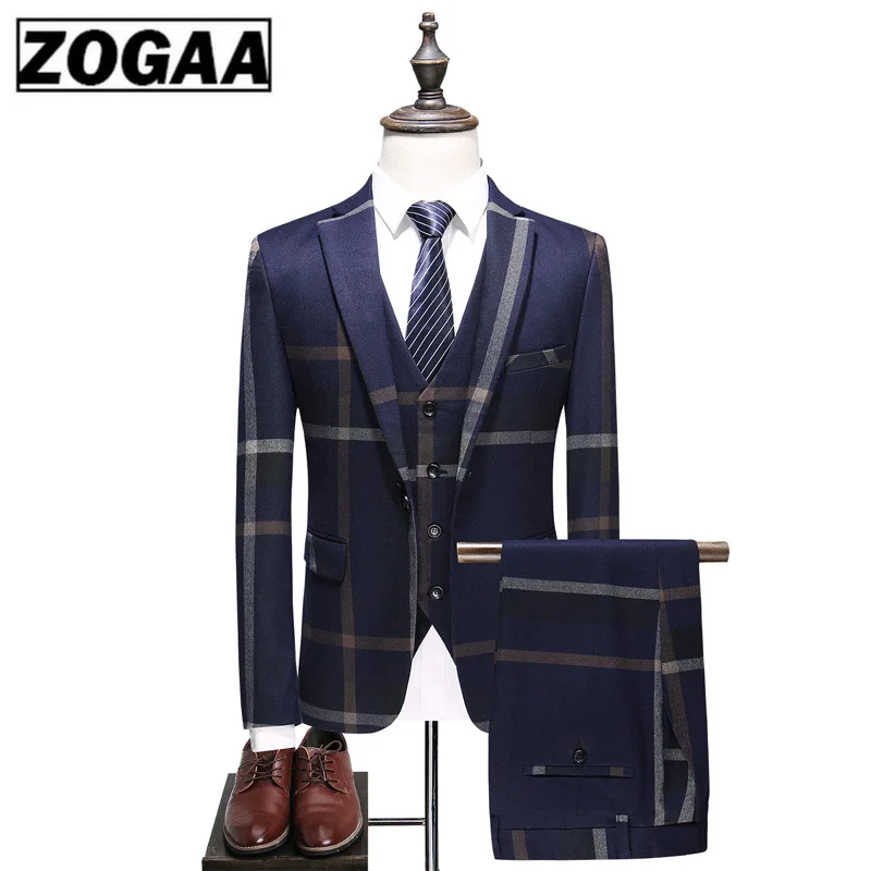 Мужская городская мода высокого класса на заказ британский плед свадьба банкет