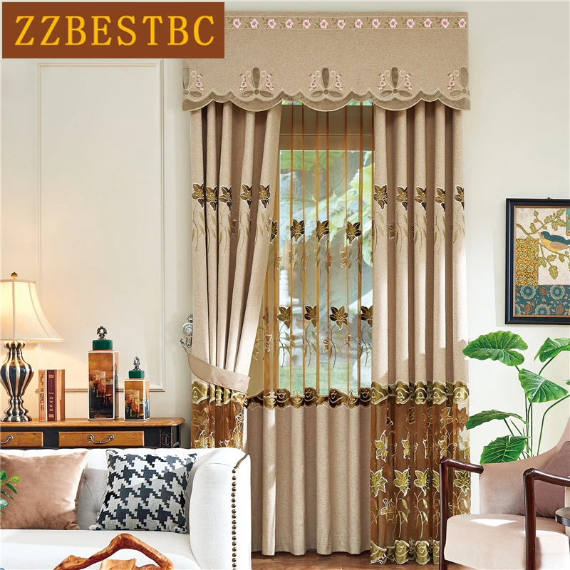 

High quality modern minimalist luxury embroidered curtains for living room Window Voile Curtain for bedroom kitchen Hotel
