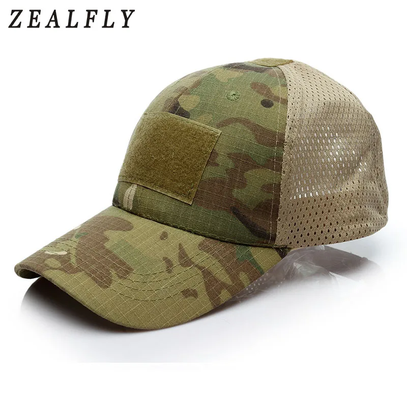 

CP Breathable Mesh Tactical Cap Men Hook And Loop Badge Patch Camo Hats For Men Desert Digital ACU Cobra Camouflage Casquette