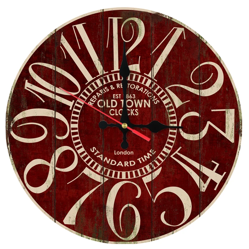 hot sale bamboo wooden wall clock quartz watches wall sticker modern home decoration living room Antique style clocks