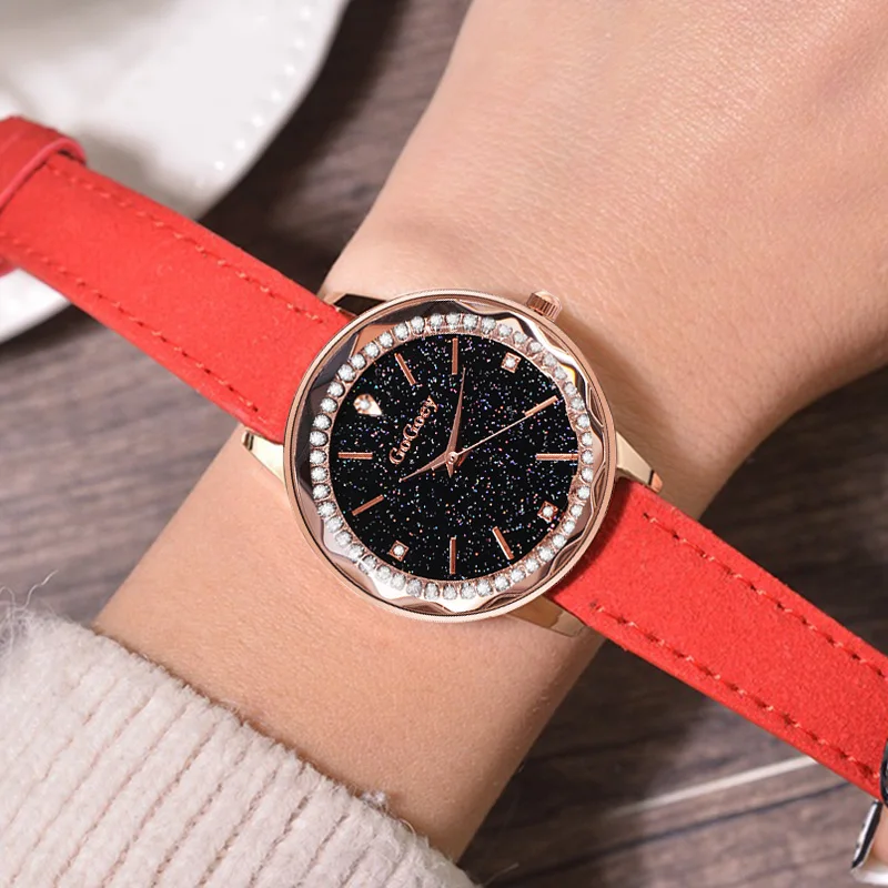 Роскошные женские часы с бриллиантами 2018 наручные звездного неба Женские