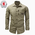 Fredd Marshall, новинка 2021, мужская рубашка с длинными рукавами и отворотом, на молнии, хлопковая рубашка для отдыха, брендовая мужская Повседневная рубашка, модель 117