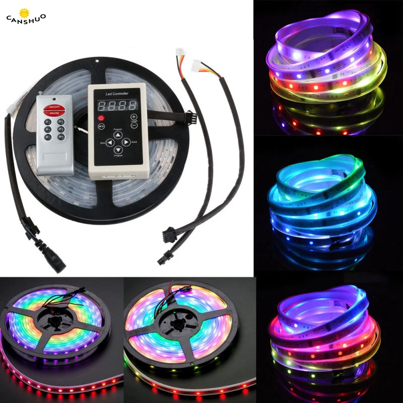 5 м RGB dream magic Светодиодная лента DC12V 6803 IC IP67 водонепроницаемая светодиодная лента 5050 SMD 150 светодиодный гибкий светильник+ Радиочастотный пульт дистанционного управления
