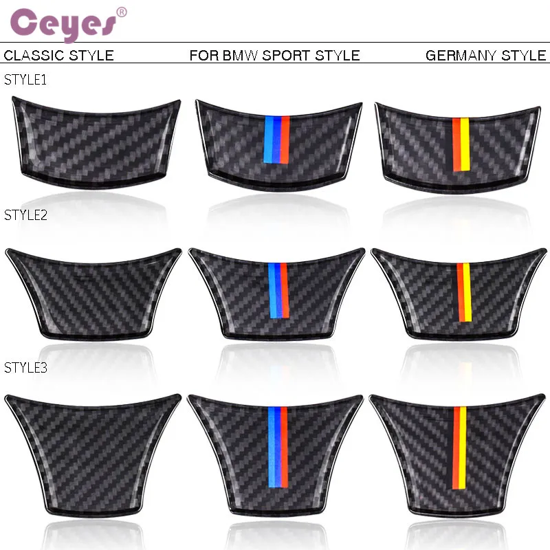 Ceyes углеродное волокно автомобильный Стайлинг рулевое колесо наклейка Чехол для