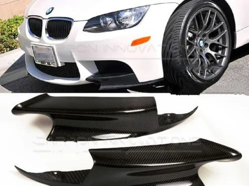 Стайлинга автомобилей E92 Real Carbon Fiber Передние Сплиттеры для BMW M3 (передний Бампер)