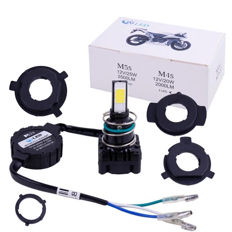 RXZ COB CANBUS H4 H6 PH7 PH8 фара мотоцикла DC 12 V 6000 K H4 фара для мотоцикла белая фара