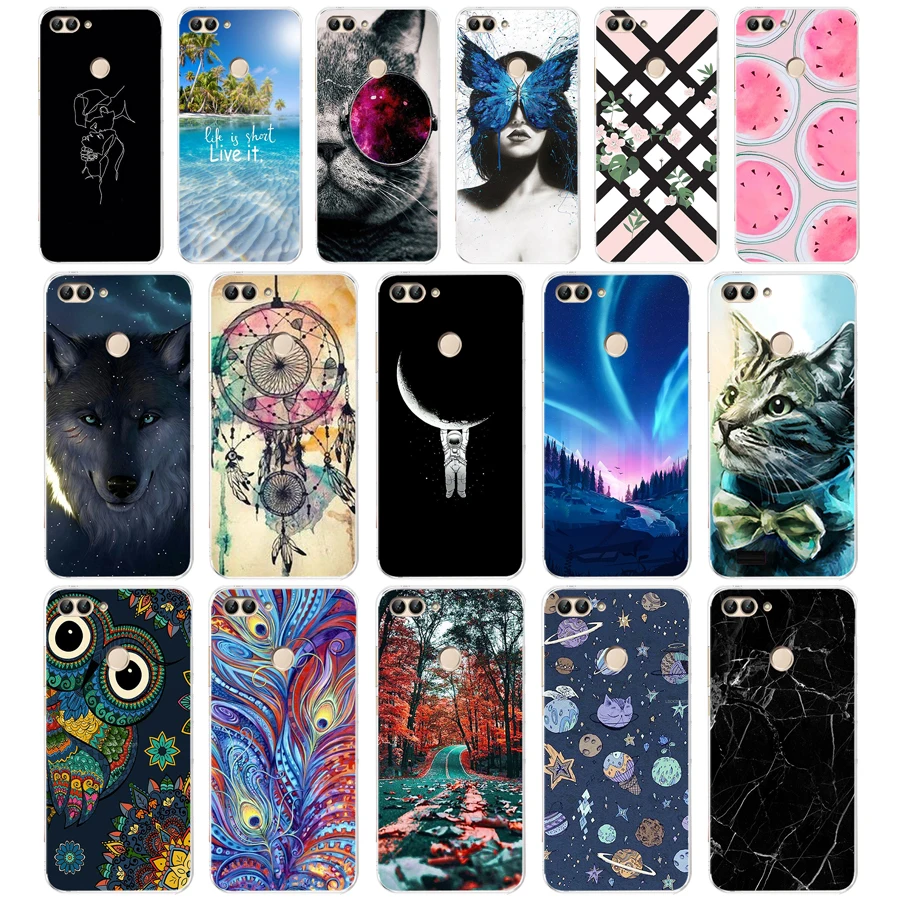 Умный чехол Q Huawei P Мягкая силиконовая прозрачная задняя крышка из ТПУ для
