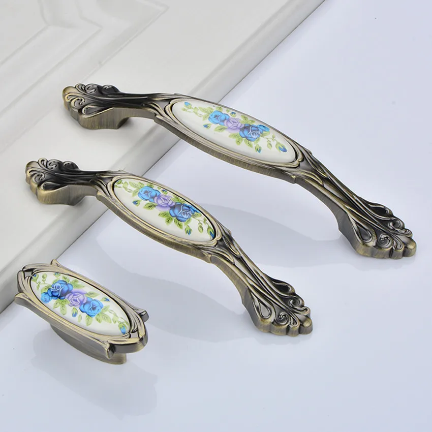 96 мм 128 американский стиль ретро Мода печати Керамический кухонный шкаф Античная