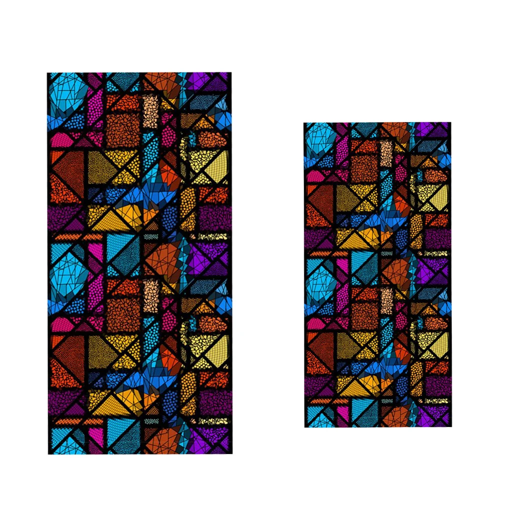 

2pcs/set No Glue Mosaic Glass Film Privacy Window Film Anti UV Art Sticker