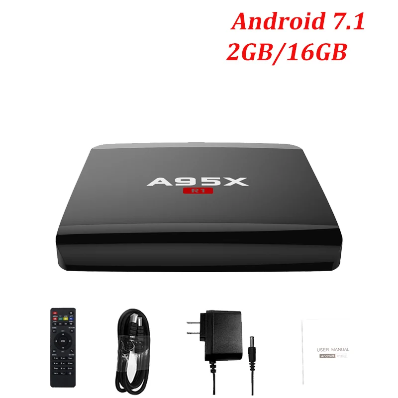 A95X R1 2 GB 16 GB Android 7,1 Smart tv Box Amlogic S905W Quad-corex 1 GB 8 GB 4 K x 2 K HD 2,4G Wifi медиаплеер телеприставка - Цвет: 2GB 16GB