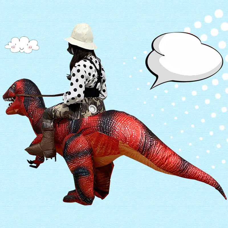 Костюм для верховой езды T Rex надувной костюм динозавра взрослых на Хэллоуин