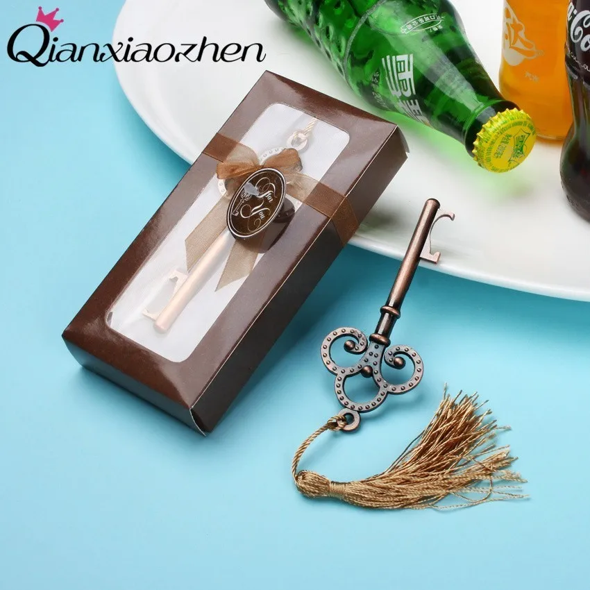 Qianxiaozhen 10 шт. бронзовый ключ открывалка для пивных бутылок свадебные сувениры и